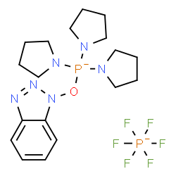 ChemSpider 2D Image | 1-tripyrrolidin-1-ylphosphanuidyloxybenzotriazole;hexafluorophosphate | C18H28F6N6OP2