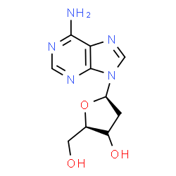 ChemSpider 2D Image | 9-(2-Deoxy-alpha-L-erythro-pentofuranosyl)-9H-purin-6-amine | C10H13N5O3