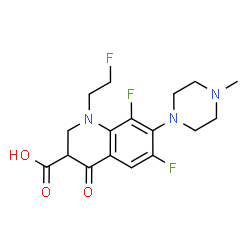 ChemSpider 2D Image | 6,8-Difluoro-1-(2-fluoroethyl)-7-(4-methyl-1-piperazinyl)-4-oxo-1,2,3,4-tetrahydro-3-quinolinecarboxylic acid | C17H20F3N3O3