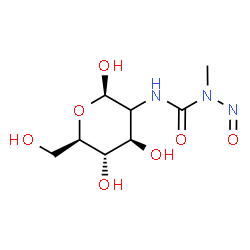 ChemSpider 2D Image | (2xi)-2-Deoxy-2-{[methyl(nitroso)carbamoyl]amino}-beta-D-arabino-hexopyranose | C8H15N3O7
