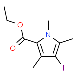 ChemSpider 2D Image | Ethyl 4-iodo-1,3,5-trimethyl-1H-pyrrole-2-carboxylate | C10H14INO2