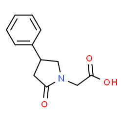 ChemSpider 2D Image | (2-Oxo-4-phenyl-1-pyrrolidinyl)acetic acid | C12H13NO3