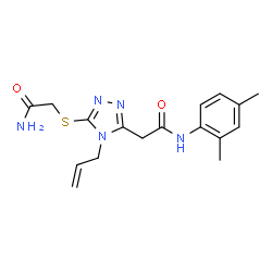 ChemSpider 2D Image | 2-{4-Allyl-5-[(2-amino-2-oxoethyl)sulfanyl]-4H-1,2,4-triazol-3-yl}-N-(2,4-dimethylphenyl)acetamide | C17H21N5O2S