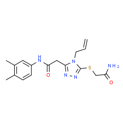 ChemSpider 2D Image | 2-{4-Allyl-5-[(2-amino-2-oxoethyl)sulfanyl]-4H-1,2,4-triazol-3-yl}-N-(3,4-dimethylphenyl)acetamide | C17H21N5O2S