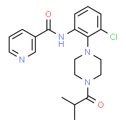 ChemSpider 2D Image | N-[3-Chloro-2-(4-isobutyryl-1-piperazinyl)phenyl]nicotinamide | C20H23ClN4O2