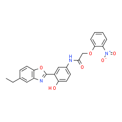 ChemSpider 2D Image | N-[3-(5-Ethyl-1,3-benzoxazol-2-yl)-4-hydroxyphenyl]-2-(2-nitrophenoxy)acetamide | C23H19N3O6