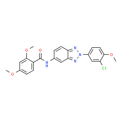 ChemSpider 2D Image | N-[2-(3-Chloro-4-methoxyphenyl)-2H-benzotriazol-5-yl]-2,4-dimethoxybenzamide | C22H19ClN4O4