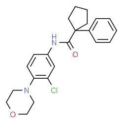 ChemSpider 2D Image | N-[3-Chloro-4-(4-morpholinyl)phenyl]-1-phenylcyclopentanecarboxamide | C22H25ClN2O2