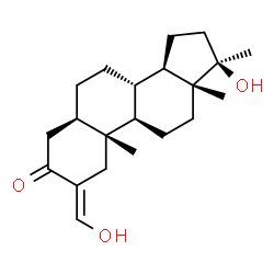 ChemSpider 2D Image | (2E,5beta,8alpha,9beta,10alpha,13alpha,14beta,17alpha)-17-Hydroxy-2-(hydroxymethylene)-17-methylandrostan-3-one | C21H32O3