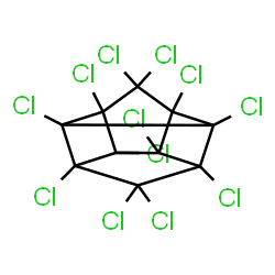 ChemSpider 2D Image | 1,2,3,4,5,5,6,7,8,9,10,10-Dodecachloropentacyclo[5.3.0.0~2,6~.0~3,9~.0~4,8~]decane | C10Cl12