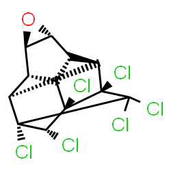 ChemSpider 2D Image | (1S,3R,4S,5S,7R,8R,9S,10R,11R,13R)-3,4,5,6,6,7-Hexachloro-12-oxahexacyclo[6.5.0.0~2,10~.0~3,7~.0~5,9~.0~11,13~]tridecane | C12H8Cl6O