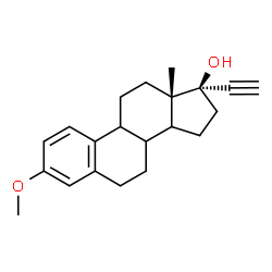 ChemSpider 2D Image | (8xi,9xi,14xi,17alpha)-3-Methoxy-19-norpregna-1,3,5(10)-trien-20-yn-17-ol | C21H26O2