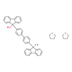 ChemSpider 2D Image | 9,9'-(4,4'-Biphenyldiyl)bis(9H-fluoren-9-ol) - tetrahydrofuran (1:2) | C46H42O4
