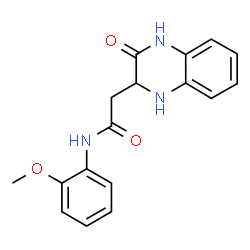 ChemSpider 2D Image | N-(2-Methoxyphenyl)-2-(3-oxo-1,2,3,4-tetrahydro-2-quinoxalinyl)acetamide | C17H17N3O3