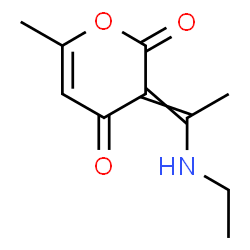 ChemSpider 2D Image | 3-[1-(Ethylamino)ethylidene]-6-methyl-2H-pyran-2,4(3H)-dione | C10H13NO3