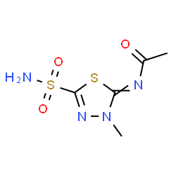 ChemSpider 2D Image | N-(3-Methyl-5-sulfamoyl-1,3,4-thiadiazol-2(3H)-ylidene)acetamide | C5H8N4O3S2