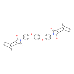ChemSpider 2D Image | 4,4'-[1,4-Phenylenebis(oxy-4,1-phenylene)]bis(4-azatricyclo[5.2.1.0~2,6~]dec-8-ene-3,5-dione) | C36H28N2O6