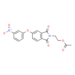 ChemSpider 2D Image | 2-[5-(3-Nitrophenoxy)-1,3-dioxo-1,3-dihydro-2H-isoindol-2-yl]ethyl acetate | C18H14N2O7