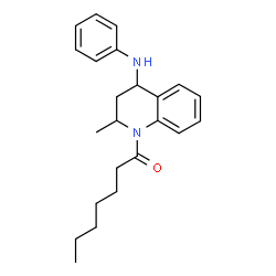 ChemSpider 2D Image | 1-(4-Anilino-2-methyl-3,4-dihydro-1(2H)-quinolinyl)-1-heptanone | C23H30N2O