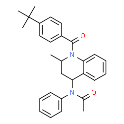 ChemSpider 2D Image | N-{2-Methyl-1-[4-(2-methyl-2-propanyl)benzoyl]-1,2,3,4-tetrahydro-4-quinolinyl}-N-phenylacetamide | C29H32N2O2