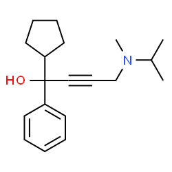 ChemSpider 2D Image | 1-Cyclopentyl-4-[isopropyl(methyl)amino]-1-phenyl-2-butyn-1-ol | C19H27NO