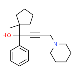 ChemSpider 2D Image | 1-(1-Methylcyclopentyl)-1-phenyl-4-(1-piperidinyl)-2-butyn-1-ol | C21H29NO
