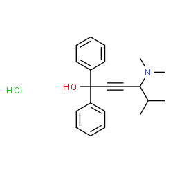 ChemSpider 2D Image | 4-(Dimethylamino)-5-methyl-1,1-diphenyl-2-hexyn-1-ol hydrochloride (1:1) | C21H26ClNO