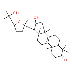 ChemSpider 2D Image | 16-hydroxy-17-[5-(1-hydroxy-1-methyl-ethyl)-2-methyl-tetrahydrofuran-2-yl]-4,4,10,13,14-pentamethyl-1,2,5,6,7,11,12,15,16,17-decahydrocyclopenta[a]phenanthren-3-one | C30H48O4