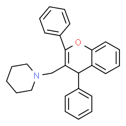 ChemSpider 2D Image | 1-[(2,4-Diphenyl-4H-chromen-3-yl)methyl]piperidine | C27H27NO