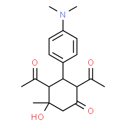 ChemSpider 2D Image | 2,4-Diacetyl-3-(4-dimethylamino-phenyl)-5-hydroxy-5-methyl-cyclohexanone | C19H25NO4