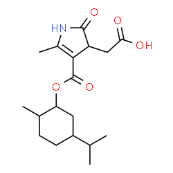 ChemSpider 2D Image | (4-{[(5-Isopropyl-2-methylcyclohexyl)oxy]carbonyl}-5-methyl-2-oxo-2,3-dihydro-1H-pyrrol-3-yl)acetic acid | C18H27NO5