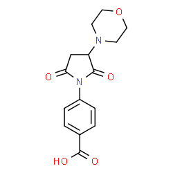 ChemSpider 2D Image | 4-[3-(4-Morpholinyl)-2,5-dioxo-1-pyrrolidinyl]benzoic acid | C15H16N2O5