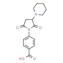 ChemSpider 2D Image | 4-[2,5-Dioxo-3-(1-piperidinyl)-1-pyrrolidinyl]benzoic acid | C16H18N2O4
