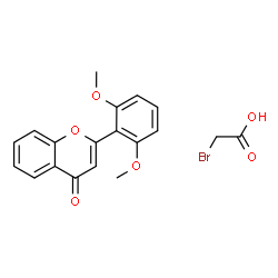 ChemSpider 2D Image | Bromoacetic acid - 2-(2,6-dimethoxyphenyl)-4H-chromen-4-one (1:1) | C19H17BrO6
