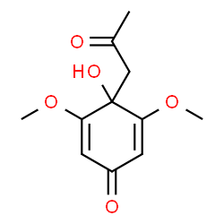 ChemSpider 2D Image | 4-Hydroxy-3,5-dimethoxy-4-(2-oxopropyl)-2,5-cyclohexadien-1-one | C11H14O5