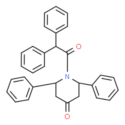 ChemSpider 2D Image | 1-(Diphenylacetyl)-2,6-diphenyl-4-piperidinone | C31H27NO2