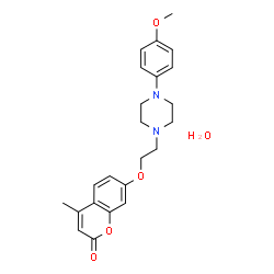 ChemSpider 2D Image | 7-{2-[4-(4-Methoxyphenyl)-1-piperazinyl]ethoxy}-4-methyl-2H-chromen-2-one hydrate (1:1) | C23H28N2O5