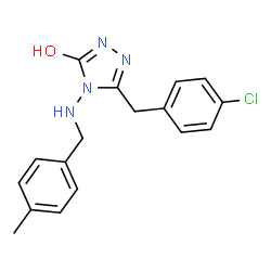 ChemSpider 2D Image | 5-(4-Chlorobenzyl)-4-[(4-methylbenzyl)amino]-2,4-dihydro-3H-1,2,4-triazol-3-one | C17H17ClN4O