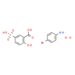 ChemSpider 2D Image | 2-Hydroxy-5-sulfobenzoic acid - 4-bromoaniline hydrate (1:1:1) | C13H14BrNO7S