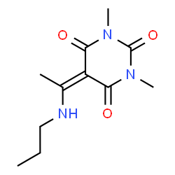 ChemSpider 2D Image | 1,3-Dimethyl-5-[1-(propylamino)ethylidene]-2,4,6(1H,3H,5H)-pyrimidinetrione | C11H17N3O3