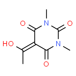 ChemSpider 2D Image | 5-(1-Hydroxyethylidene)-1,3-dimethyl-2,4,6(1H,3H,5H)-pyrimidinetrione | C8H10N2O4