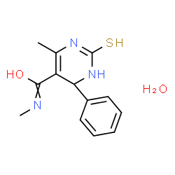 ChemSpider 2D Image | N,6-Dimethyl-4-phenyl-2-thioxo-1,2,3,4-tetrahydro-5-pyrimidinecarboxamide hydrate (1:1) | C13H17N3O2S