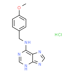 ChemSpider 2D Image | N-(4-Methoxybenzyl)-1H-purin-6-amine hydrochloride (1:1) | C13H14ClN5O