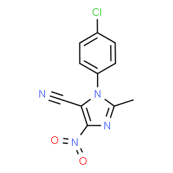 ChemSpider 2D Image | 1-(4-Chlorophenyl)-2-methyl-4-nitro-1H-imidazole-5-carbonitrile | C11H7ClN4O2