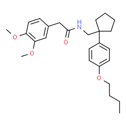 ChemSpider 2D Image | N-{[1-(4-Butoxyphenyl)cyclopentyl]methyl}-2-(3,4-dimethoxyphenyl)acetamide | C26H35NO4