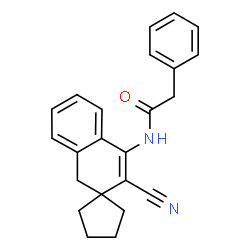 ChemSpider 2D Image | N-(3'-Cyano-1'H-spiro[cyclopentane-1,2'-naphthalen]-4'-yl)-2-phenylacetamide | C23H22N2O