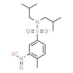 ChemSpider 2D Image | N,N-Diisobutyl-4-methyl-3-nitrobenzenesulfonamide | C15H24N2O4S