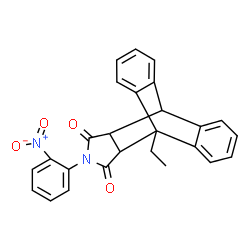 ChemSpider 2D Image | 1-Ethyl-17-(2-nitrophenyl)-17-azapentacyclo[6.6.5.0~2,7~.0~9,14~.0~15,19~]nonadeca-2,4,6,9,11,13-hexaene-16,18-dione | C26H20N2O4