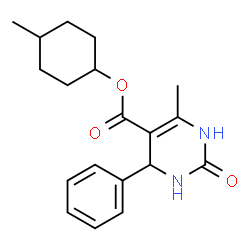 ChemSpider 2D Image | 4-Methylcyclohexyl 6-methyl-2-oxo-4-phenyl-1,2,3,4-tetrahydro-5-pyrimidinecarboxylate | C19H24N2O3