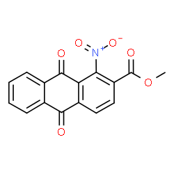 ChemSpider 2D Image | Methyl 1-nitro-9,10-dioxo-9,10-dihydro-2-anthracenecarboxylate | C16H9NO6